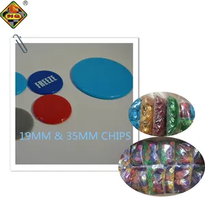 Custom 19mm Clear Plastic Bingo Game Chips Poker Chips Supplies For Bingo Poker