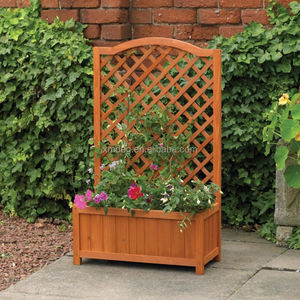 Jardinière rectangulaire en <span class=keywords><strong>bois</strong></span> avec <span class=keywords><strong>treillis</strong></span> pour plantes à fleurs - Product Image 4