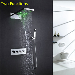 Nuovo Design di Lusso <span class=keywords><strong>Multifunzione</strong></span> Soffitto Ha Condotto Set <span class=keywords><strong>Doccia</strong></span> A Cascata Pioggia <span class=keywords><strong>Soffione</strong></span> <span class=keywords><strong>doccia</strong></span> con Miscelatore Termostatico Valvola E <span class=keywords><strong>Doccia</strong></span> A Mano - Product Image 5