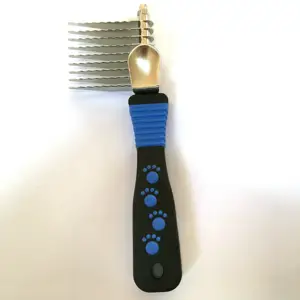 Mango antideslizante de pelo largo para mascota, perro, Animal, caniche, pelo, desbarbado, nudo abierto, rastrillo, peine