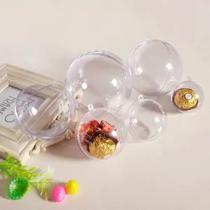क्रिसमस के गहने पारदर्शी प्लास्टिक स्पष्ट गेंदों खुलने वाला खोखले फांसी क्रिसमस 3CM-25CM