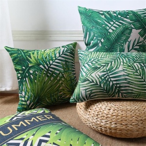 Tropical Plant Leaves Summer Cushion <strong>Cover</strong> Cotton <strong>Sofa</strong> Home Decoration Linen <strong>Throw</strong> Pillow <strong>Covers</strong> - Product Image 4