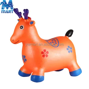 Warna-warni Ramah Lingkungan PVC Inflatable Jumping Kuda Hewan Mainan