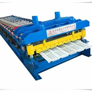 Seng Glazed Tile Aluminium Roof Sheet Roll Forming Machine/Baja Berwarna Profil Glazing Panel Membuat Mesin