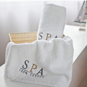 Chất lượng khách sạn trắng bông khăn tắm 600gsm thiết kế vuông với logo tùy chỉnh dệt kỹ thuật - Product Image 6