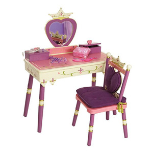 Lovely Mirror Kids <strong>Dressing</strong> <strong>Table</strong> for Lady Girl <strong>Princess</strong> Chair Set Kids Wood Vanity <strong>Table</strong> - Product Image 2