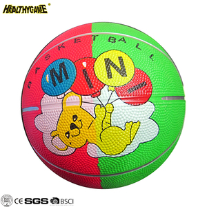 Rubber basketball size 3 basketball/12 panels colored drawing balls - Product Image 2