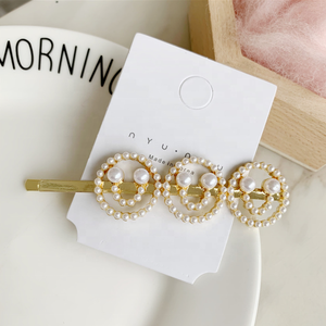 Épingle à cheveux coréens en or, avec des perles, lettres personnalisées, aimables, nouvelle collection, tendance - Product Image 3