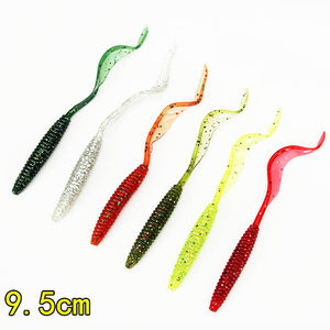 9.5 centimetri singolo long tail morbido larva grub richiamo verme <span class=keywords><strong>silicone</strong></span> esche da pesca lure - Product Image 2