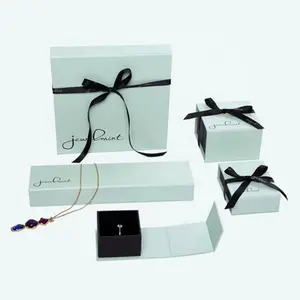 에코 멋진 2 조각 종이 귀걸이 반지 목걸이 자석 마감 엄밀한 판지 상자 호화스러운 선물 상자