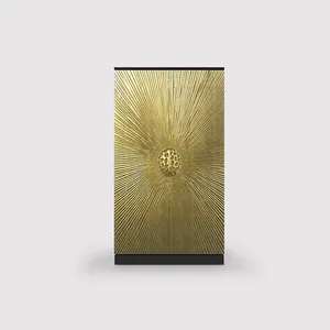 高品质的现代豪华黄金拉橱柜客厅分隔柜