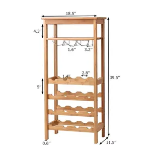 Multi-functional and practical all-bamboo storage rack (with cup holder)