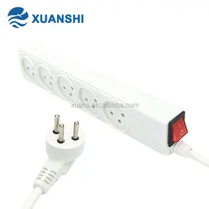 16A israel 5 gang retractable desk power extension socket