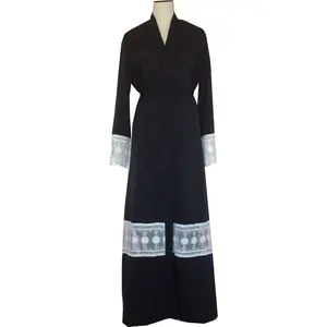 De alta calidad de encaje musulmán cardigan turco ropa de las mujeres dubai moda abaya vestido