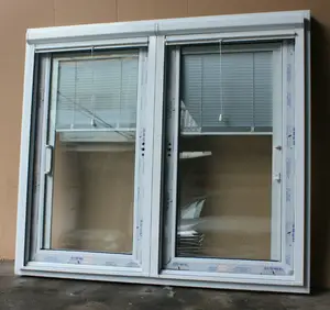 Luxury UPVC Sliding Windows with Built-in Blinds Foshan Factory