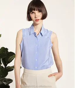 sleeveless striped latest girls shirts fashionable shirts for girls
