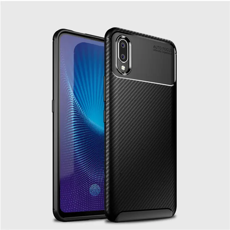 Carbon Fiber Back Cover For Vivo Nex S Carbon Fiber Slim Tpu Bumper Case Mobile Phone