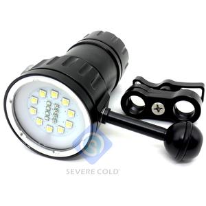 Trắng Đỏ/ánh sáng màu xanh dẫn lặn Đèn pin ảnh điền ánh sáng 18650 pin nhiếp ảnh lặn đèn - Product Image 4