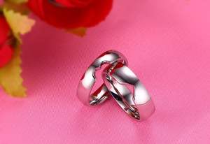 ファッション新作入荷 高品質 カップルリング 316Lステンレススチール ハート刻印 婚約指輪 プロミスリング - Product Image 6