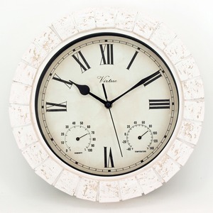 Garden Faux Stone Quartz Đồng Hồ Treo Tường Ngoài Trời Với Nhiệt Kế Không Thấm Nước - Product Image 5