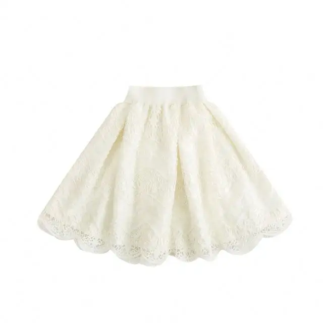 Wholesale Elegant White Mini skirt Fashion Girls Cute Lace Tutu Skirt For Girls