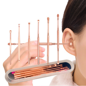 WELLFLYER EAPI-018 Premium Quality Rose Gold Color Ear Pick Stainless Steel <strong>Wax</strong> Spiral <strong>Remover</strong> <strong>Kit</strong> With Customized Logo - Product Image 3