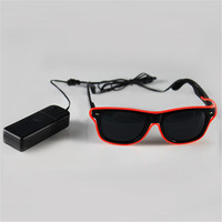 Lunettes à fil EL activées par le son, lunettes de soleil LED clignotantes néon pour discothèque, festival de musique, événement rave, accessoires en vrac