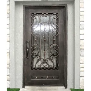 China direct price apartment exterior entry wrought iron single entrance door