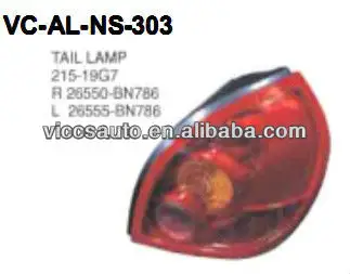 Lámpara de cola para Nissan Almera 02-03