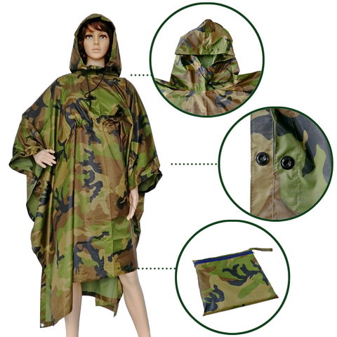 Pvc Hooded Rain Cape Poncho for Adults Reusable PVC Raincoat Poncho