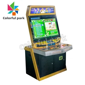 Renkli Park Arcade Video Sokak Dövüş Sikke Itme Oyun Makinesi