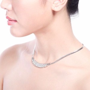 Teemi 18k plateado <span class=keywords><strong>platino</strong></span> de lujo de alta calidad de <span class=keywords><strong>rodio</strong></span> plateado plata de la joyería de cristal austriaco collar corto Garga - Product Image 6