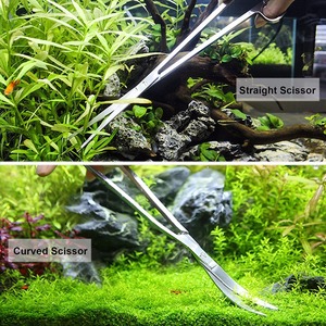 Pinzas de acero inoxidable para acuario, juego de herramientas para plantas acuáticas, tijeras, espátula, 5 herramientas con <span class=keywords><strong>funda</strong></span> - Product Image 3