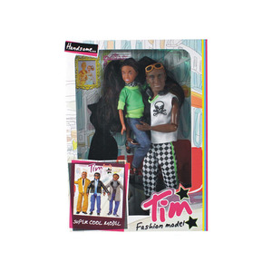 3 Mặt Hàng Hỗn Hợp Nhựa Thân Rắn Cha Và Con Gái Búp Bê Thời Trang Màu Đen - Product Image 1