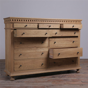 Exporting European Living Room Cabinet French Style Solid Oak Wooden <strong>Storage</strong> <strong>Chest</strong> of 8 Drawers Tallboy - Product Image 3