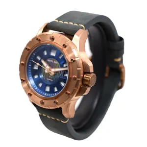 Funda de reloj resistente al agua, 50ATM, color Damasco, esfera cusn8, bronce, para buceo, deporte