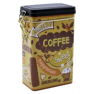 Hình Chữ Nhật Cà Phê Hoặc Trà Bao Bì Kim Loại Thiếc Có Thể Với Khóa Hộp Tùy Chỉnh Với Logo Hộp Thiếc Cà Phê - Product Image 1