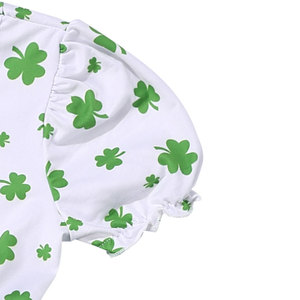 Robe de princesse verte pour fille de 2 à 8 ans, vêtements d'été à fleurs imprimées, vente en gros - Product Image 3