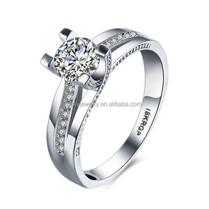 Fashion Jewelry 18K White Gold Plated Diamond Zircon Women's Ring