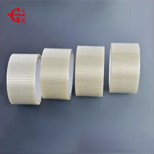 Yüksek çekme mukavemeti çapraz örgü PET yapıştırıcı fiberglas filament bant