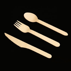 ช้อนส้อมปิกนิกไม้ย่อยสลายได้,เป็นมิตรกับสิ่งแวดล้อมแบบใช้แล้วทิ้ง - Product Image 1