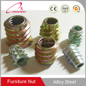 低价中国供应商m8黄铜或镀锌木材连接螺纹插入螺母 - Product Image 3