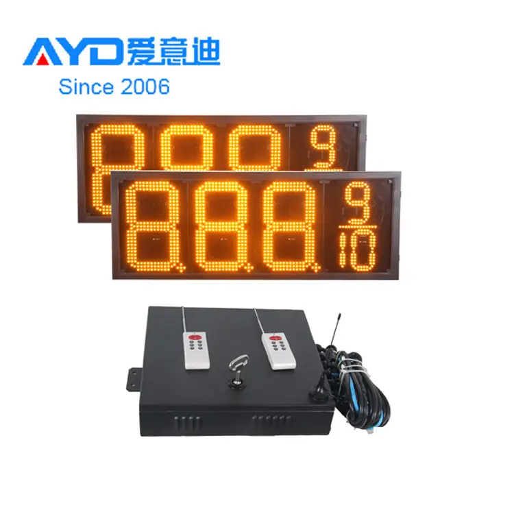 Lowest Price Hot Product Waterproof Iron Cabinet 12 inch LED Oil Price Board LED Display Sign With control box