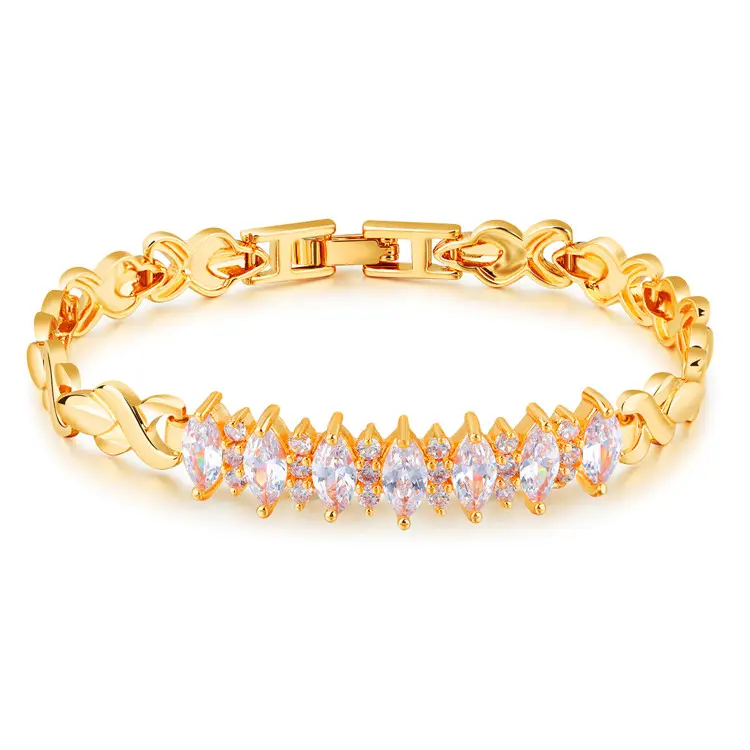 fashion new design hot sale wholesale 18k gold plated copper bracelet
