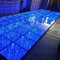 Neues Design Gehärtetes Spiegelglas 3D Infinity-Spiegel Funkelnder Hochzeits-Tanzboden DMX LED Sternenhimmel-Tanzfläche