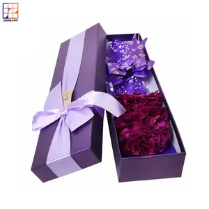 自定义标志优雅硬纸花盒长茎玫瑰礼物