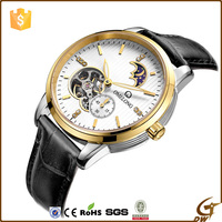 316 caja de acero inoxidable fase lunar reloj mecánico
