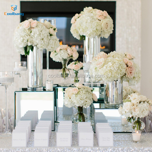 Wedding Decoration Cube Glass <strong>Vase</strong> Flower square Mirrored <strong>Bubble</strong> <strong>Vase</strong> - Product Image 2