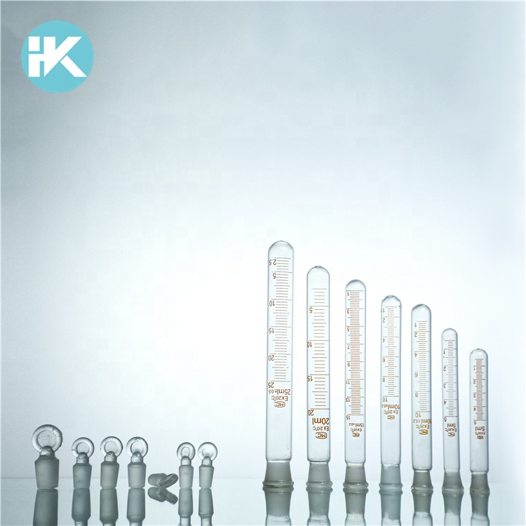 Окончил 5 ~ 100ml стеклянная пробирка круглое дно с стеклянными пробками крышки для лаборатории химии