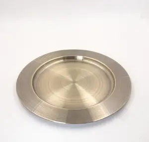 Dekorasyon 30cm OEM renk ayna cilası metal tepsi yemek tabağı yuvarlak suplalar